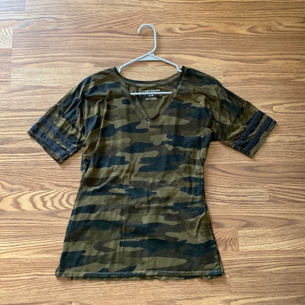Lucky Brand Camo V-neck Tee